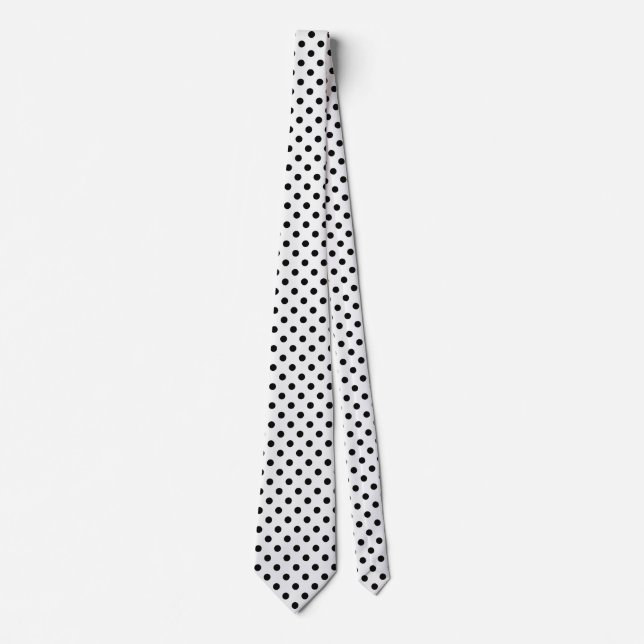 Cravate Noir Blanc Pois (Devant)