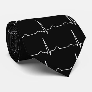 Cravate Noir de motif du cardiogramme ECG de docteur