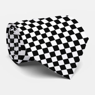 Cravate Noir et blanc Checkered