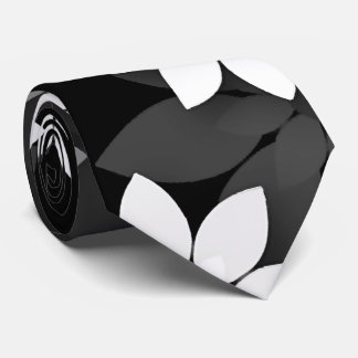 Cravate Noir et blanc, gris transparent motif de fleurs