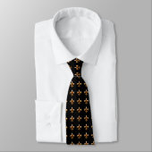 Cravate Noir et Gold Fleur de Lis la Nouvelle-Orléans (Attaché)