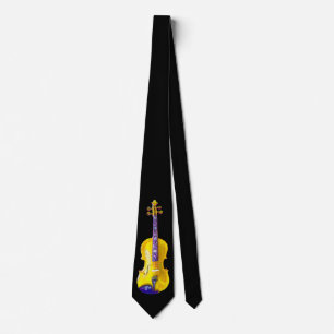 CRAVATE NOIR JAUNE DE VIOLIN-TIE-ON