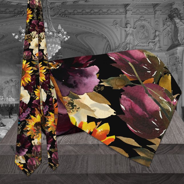 Cravate noir Mariage Sun & Wine (Créateur téléchargé)