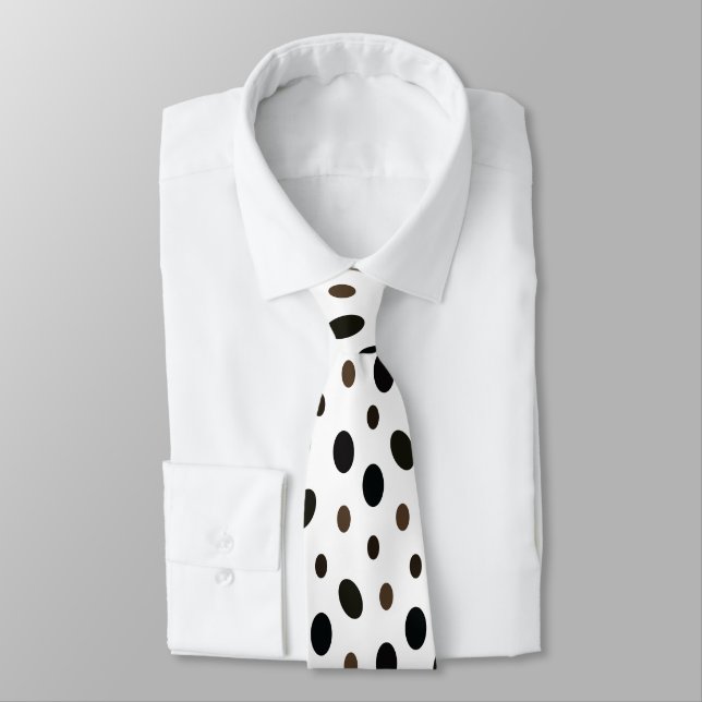Cravate Noir Marron à pois (Attaché)