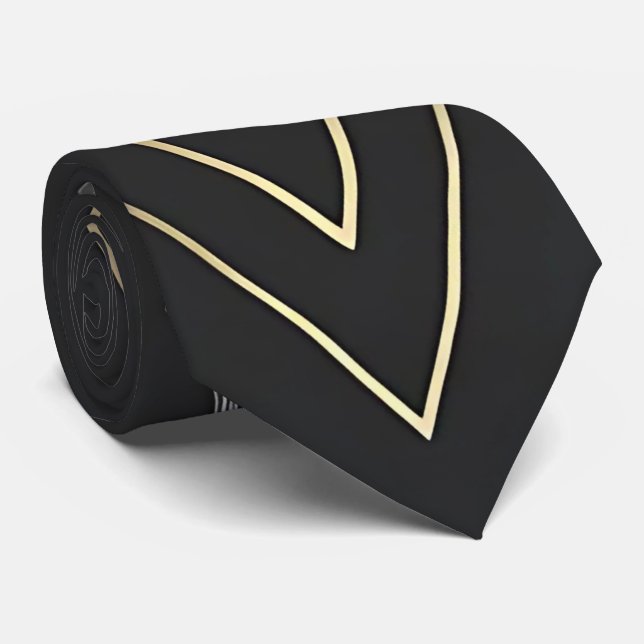 Cravate noir métallique élégant (Roulé)