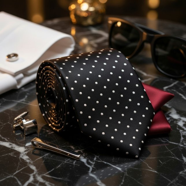 Cravate Noir & Platine Ultra Premium Luxe Subtil (Créateur téléchargé)