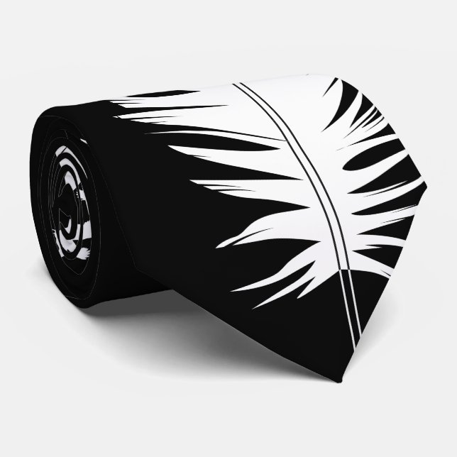 Cravate Noir, Ravens et plumes (Roulé)