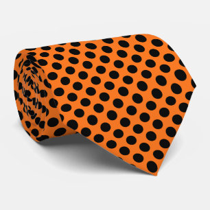 Cravate Noir sur Citrouille Pois grand format