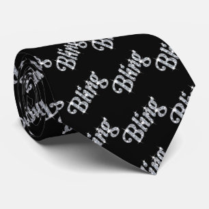 Cravate noire avec notre faux diamant