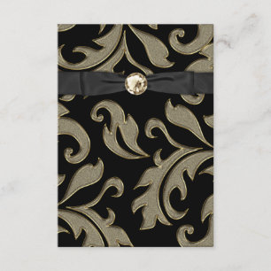 Cravate noire Black Gold Damask Party Invitation R