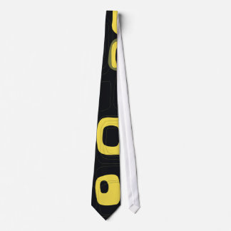 Cravate noire de jaune d'art abstrait