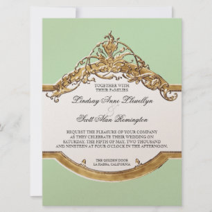 Cravate noire Elégance 2, Mariage d'or Invitations