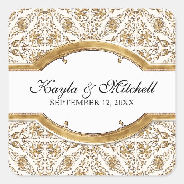 Cravate noire Elégance 2, Sticker à couplage d'or (Devant)