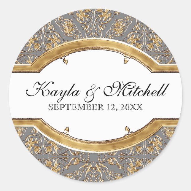 Cravate noire Elégance 2, Sticker à couplage d'or (Devant)