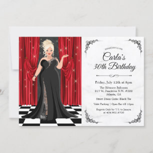 Cravate noire Elegant Gown Invitation Anniversaire