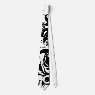 Cravate noire et blanche d'encre