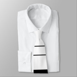 Cravate noire et blanche élégante de rayures