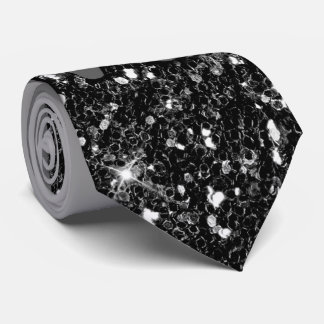 Cravate noire et grise royale Parties scintillant