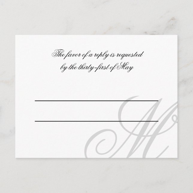 Cravate noire | Noir Blanc | Carte postale RSVP (Devant)