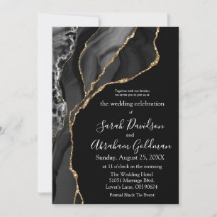 Cravate noire officielle Invitations de mariage -