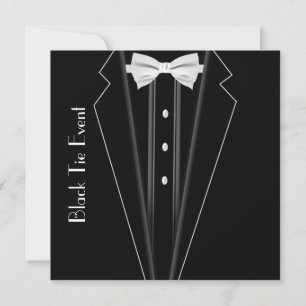 Cravate noire Tuxedo Invitation officielle