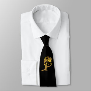 Cravate noire Wolf & Dragon Gold