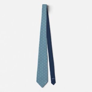 Cravate Nom personnalisé bleu foncé Citation monographique