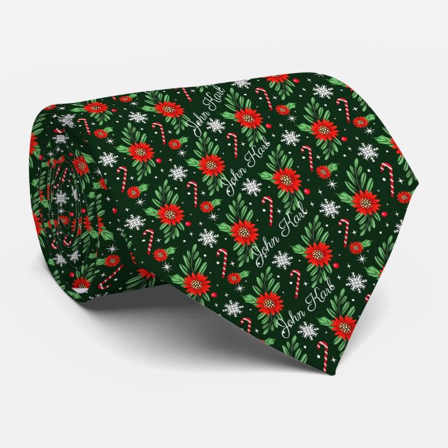 Cravate Nom personnalisé Noël (Roulé)