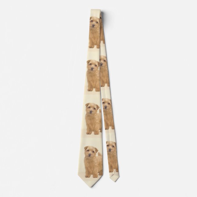 Cravate Norfolk Terrier Peinture - Art Chien original (Devant)