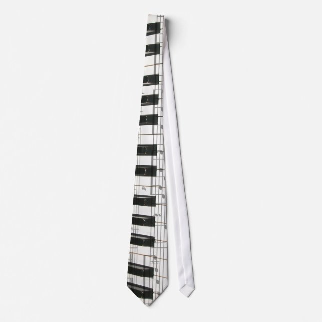 Cravate Notes de clavier et de musique de piano (Devant)