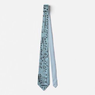 Cravate Notes de musique bleu pastel