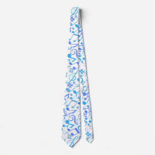 Cravate Notes et symboles musicaux Motif blue.b