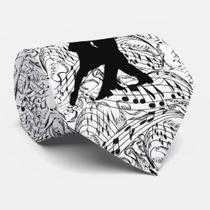 CRAVATE NOTES NOIRES DE MUSIQUE AVEC DANSER COUPLE-TIE