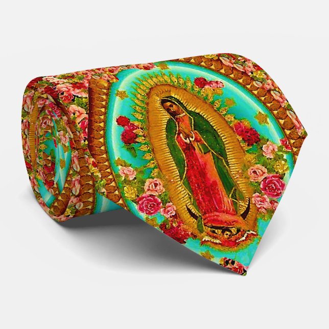 Cravate Notre Vierge Marie mexicain saint de Madame (Roulé)