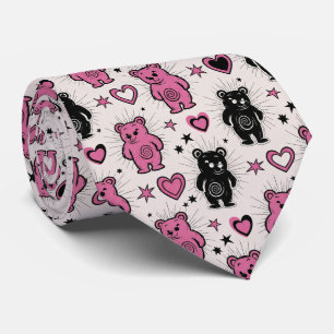 Cravate Nounours avec coeurs et roses - Saint-Valentin (4)