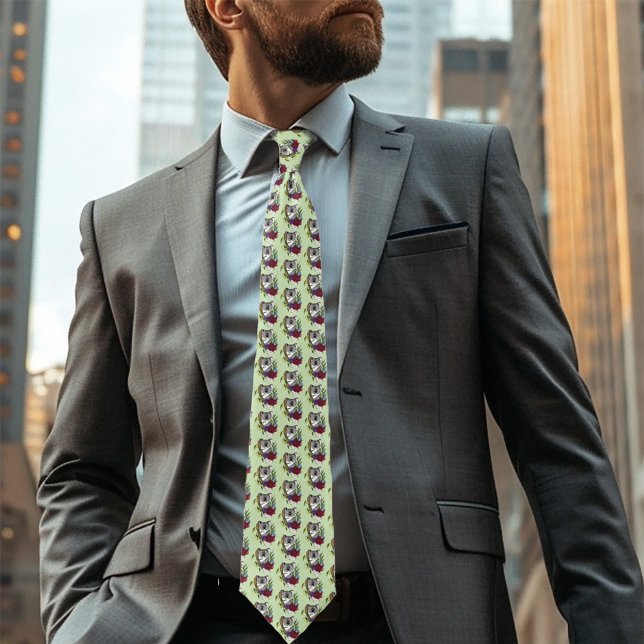 Cravate Nounours Koala Mignon Vert Flore Faune Australienn (Créateur téléchargé)