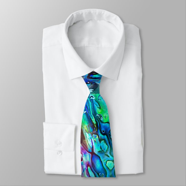 Cravate Nouveau motif de coquille de Paua Abalone de Nouve (Attaché)