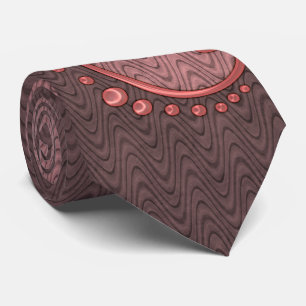 Cravate Nouveau rose rétro et monogramme Brown