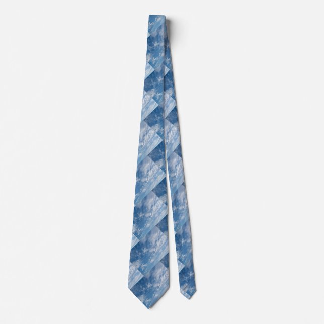 Cravate Nuages blancs Motifs bleus (Devant)
