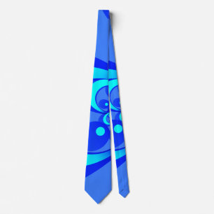 Cravate Nuances de bleu Art fractal abstrait moderne