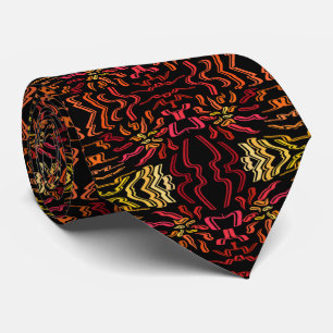 Cravate Nuances de conception d'art de ruban jaune rouge o