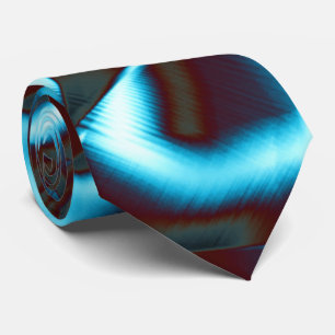 Cravate Nuances de cyan bleu sur bandes abstraites rouge f