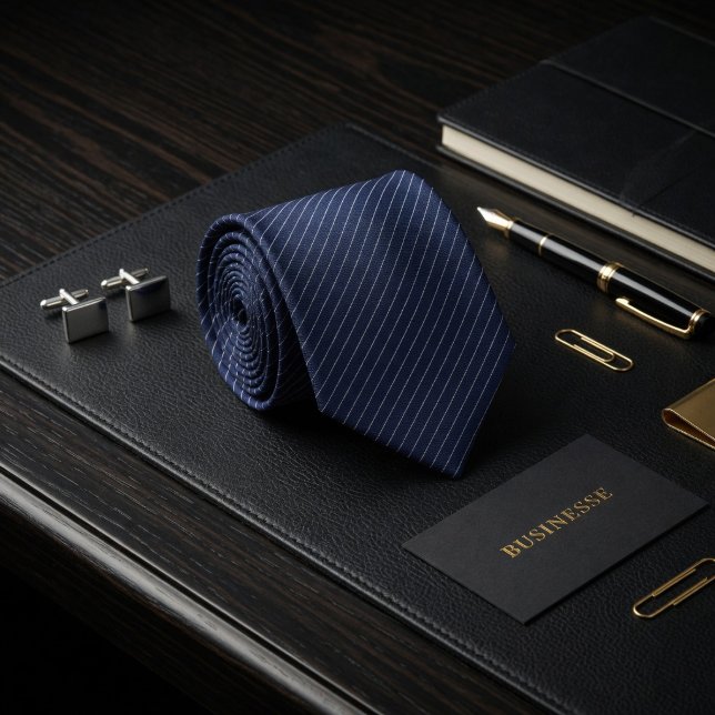 Cravate Nuit noire bande platine Executive (Créateur téléchargé)