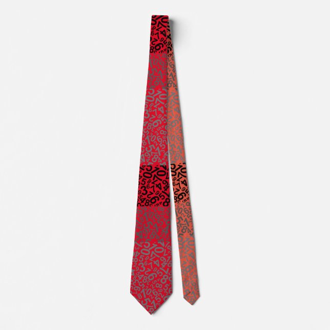 Cravate Numéro motif 01 w Rouge BG (Devant)