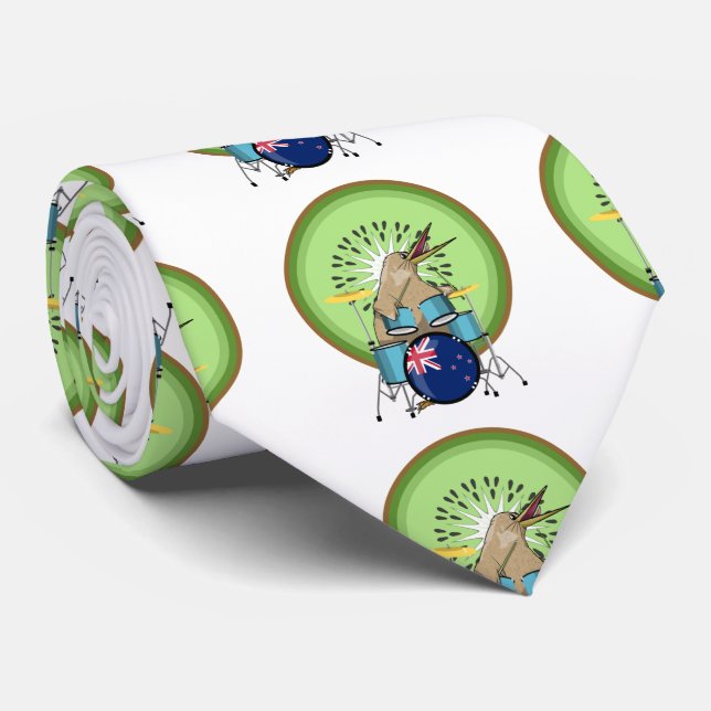 Cravate NZ Music Kiwi Drummer (Roulé)