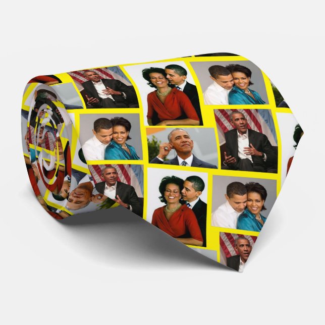 CRAVATE OBAMA COLLAGE (Roulé)