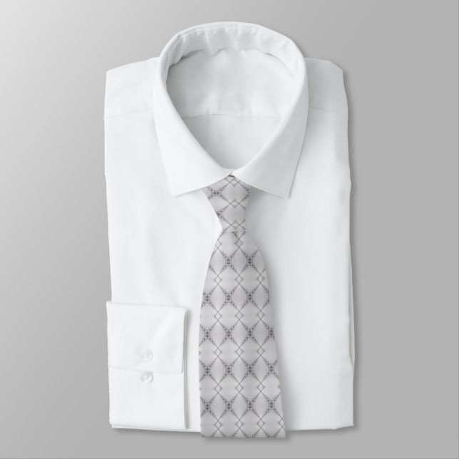 Cravate Ocean X Fractal White Black - Cecktie (Attaché)