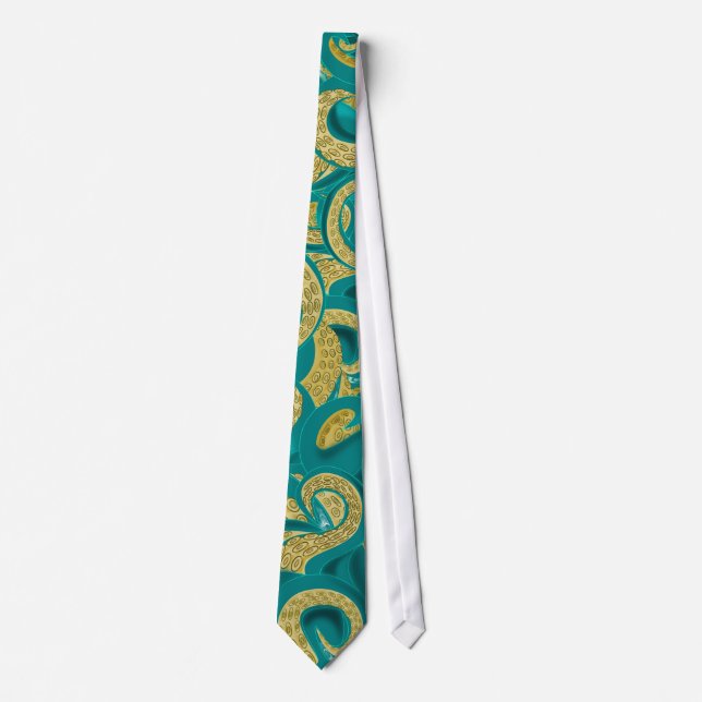 Cravate Octopus turquoise (Devant)