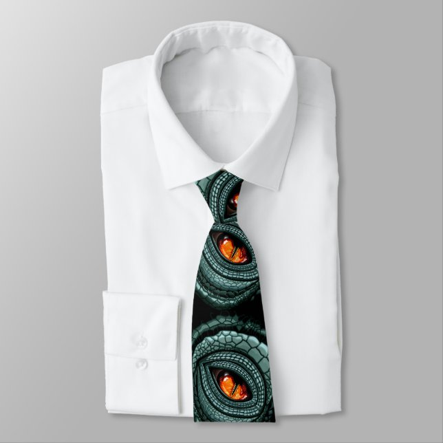 Cravate Œil de prédateur reptile primal (Attaché)