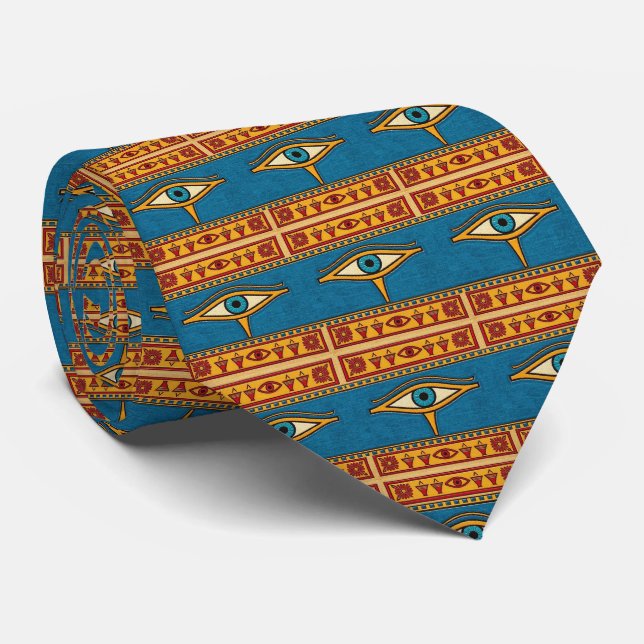 Cravate Œil d'Horus égyptien, Œil de Râ divinité égyptienn (Roulé)